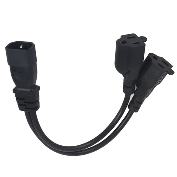 Y Splitter strømstikledning IEC 320 C14 han til dobbelt 5 15R hun splitter adapterkabel 11,8 tommer 10A 125‑250V