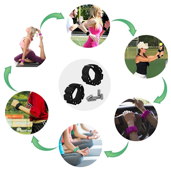 2 st justerbara handledsvikter Bärbara handleds- och fotledsvikter Armband för träning Jogging Yoga Gymnastik Aerobics Pilates