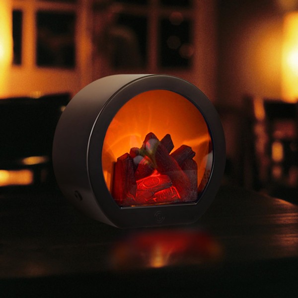 Spislampa med mjukt ljus, energibesparande, USB-laddningsbar, simulerad LED-flamma, heminredning