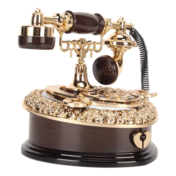 Vintage Musikdåse Lys Luksus Innovativ Elegant Hjerteformet Mekanisk Gammel Telefon Musikdåse til boligindretning