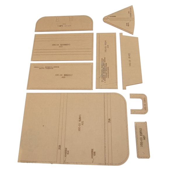 9st Plånbok Mönster Mall Klar Akryl Plånbok Mönster Stencil Mall Ritningar Set Läder Hand Craft DIY Tool