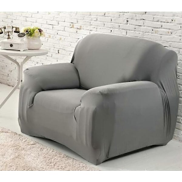 Gråt strækbart polyester sofa lænestolsbetræk dekor stue støvtæt sofabetræk og beskytter