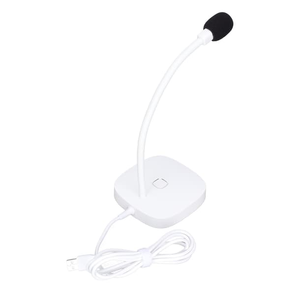 USB-mikrofon enkel stil rundstrålande 360° justerbar datorutrustning för Win XP för Win 7 för OS X Vit