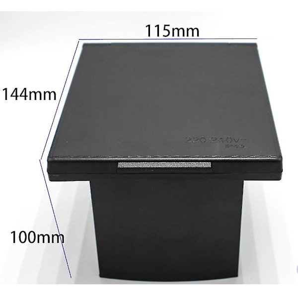 RV 220V-240V 16A Extern Infälld Anslutning Vattentät Kontakt Uttag Svart-B5