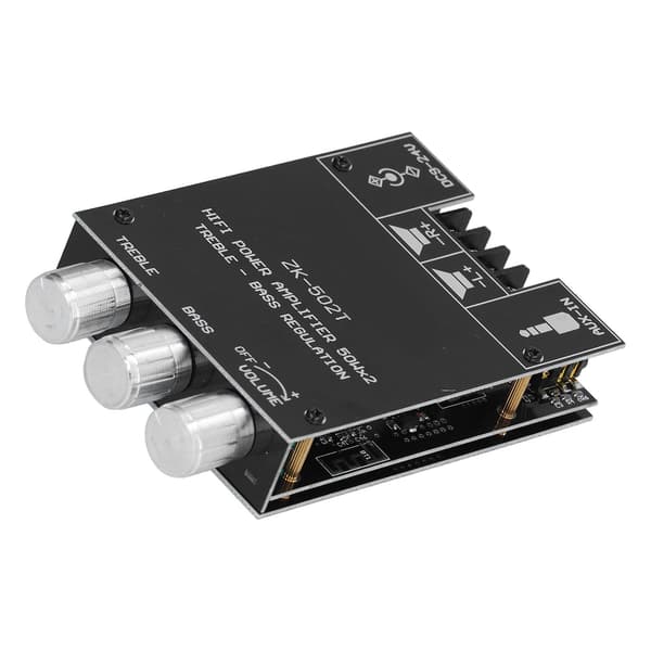 Effektförstärkarkortsmodul Bluetooth Stereo Dubbelkanal AMP med diskantbaskontroll ZK‑502T