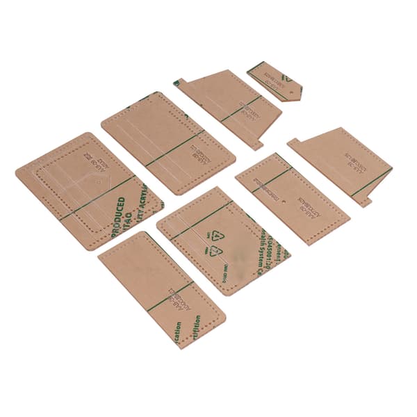 Plånboksstencil Klar Akryl Plånboksmönstermall för DIY Läderhantverk Julklapp