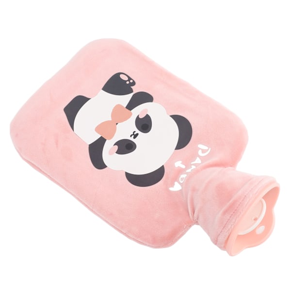 Varmtvannsflaske 1000ml Anti-eksplosiv Tykk PVC Plysjdesign Lekkasjesikker Gjenbrukbar Vannfylt Håndvarmerpose for Vinter Muskel Smerter Feber Rosa