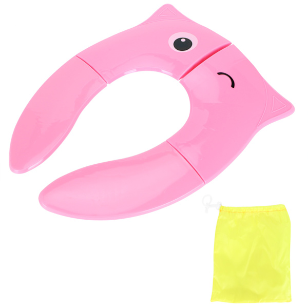 Sammenklappelig pottesæde pude bærbar baby toddler toilet træning sæde skridsikker pude til rejser (Pink )