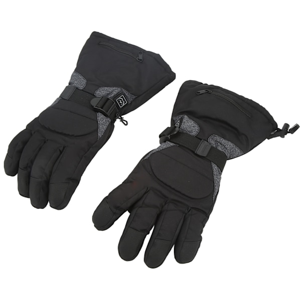 Oppvarmede hansker for menn og kvinner, oppladbare finger touch screen, 3 oppvarmingsmoduser, 100-240V svart for vinterutendørs EU-plugg