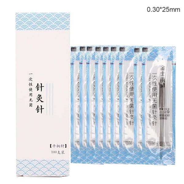 100pcs / box Disposable Sterile Acupuncture Needle Stainless Steel Needle0.30 x 25