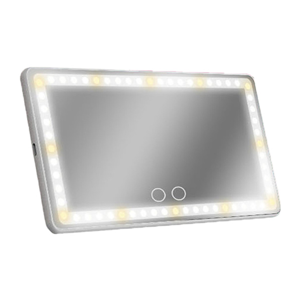 Bilens solskærmsspejl Touch Screen Kapacitiv Lysjustering Bil LED Kosmetisk Spejl til Makeup Reparation Hvid Genopladelig