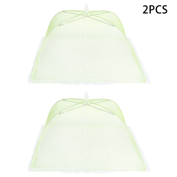 2 st hopfällbara bordmatstäckande tältparaplyer Anti Fly Mosquito Mesh-överdrag