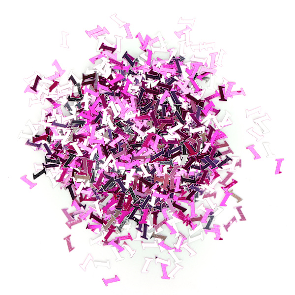 8mm rosa konfetti party glitter paljett bordsdekorationer för flicka dop prydnader nummer