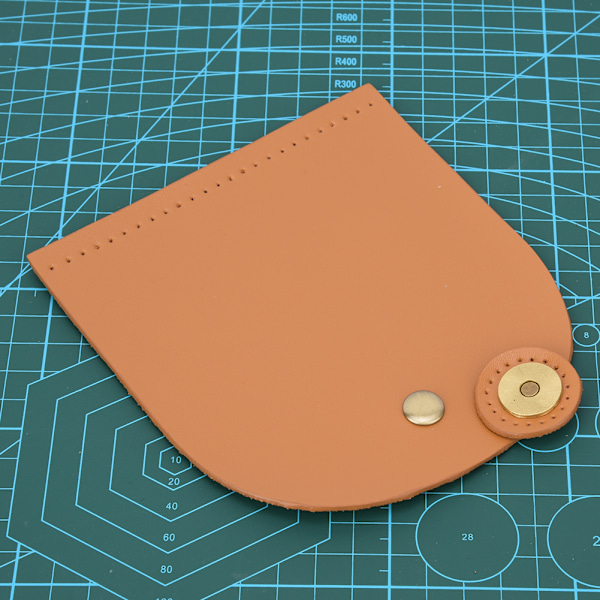 Taske Flip Cover Split Læder Magnetisk Spænde DIY Håndlavede Håndtaske Dele med Bronze Tilbehør 12.6x13.7cm (Brun Gul )