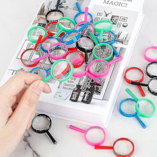 30-pack Färgglada Mini Förstoringsglas för Barn