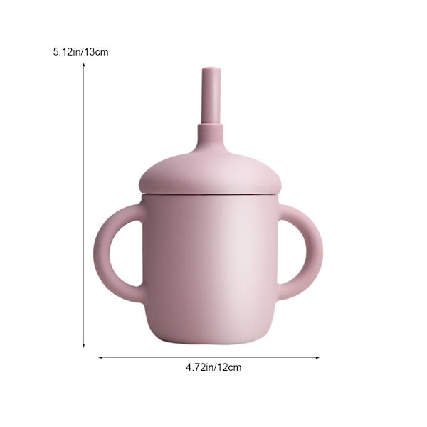 150 ml babykopp i silikon, treningskopp med sugerør, sklisikre håndtak, uknuselig, varmebestandig treningskopp for babyer og spedbarn