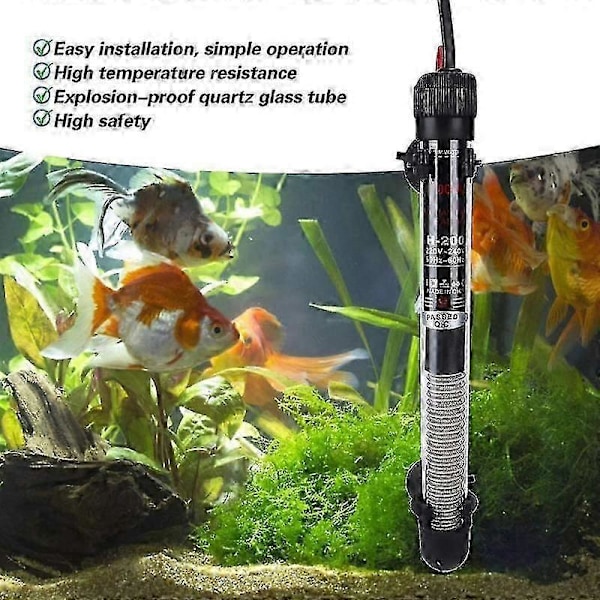 Akvarievärmare, 100W Glas Akvarium Nedsänkbar Värmare Automatisk Konstant Temperatur Värmestav Med Temperaturkontrollområde (EU-kontakt)