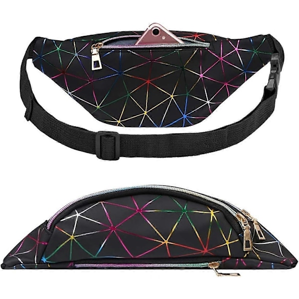 2025 Ny Midjeväska, Holografisk Magväska med PU-läder, Glänsande Bältesväska Festival Rave Bumbags för Damer