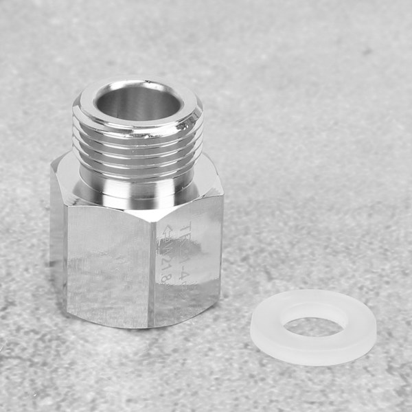 CO2 Tank Cylinder Adapter Converter Sølv Hun Tråd TR21-4 til Han Tråd W21.8-14