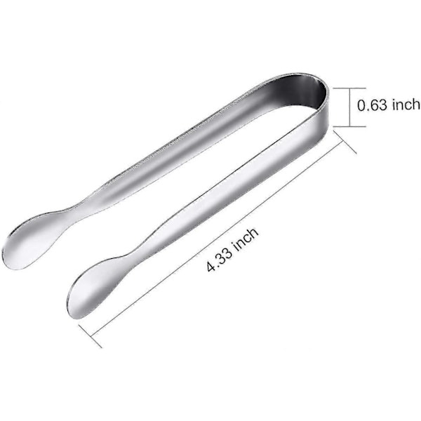 12 stk. Sukkerklyper Isklyper Rustfritt Stål Mini Serveringsklyper (sølv, 10,9 cm) gull