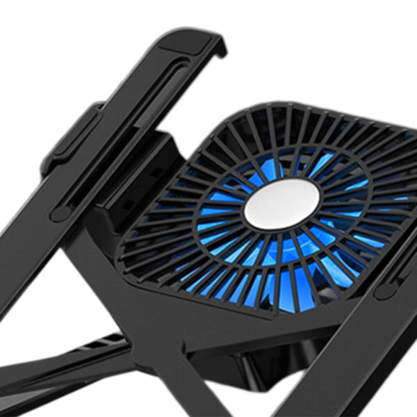 Laptop Stand med Køleblæser Computerholder til Rejser Lejligheder Studier Sort