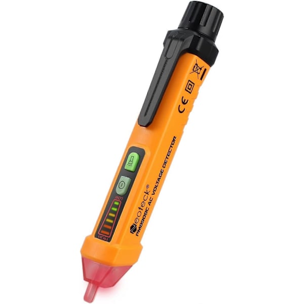 Elektrisk Tester, 12-1000V Berøringsfri Spenningsdetektor, Fase/Nøytral Ledningstest, Lyd & Lys Summer, Lommelykt, AC 50-500Hz, NCV Spenningstester P