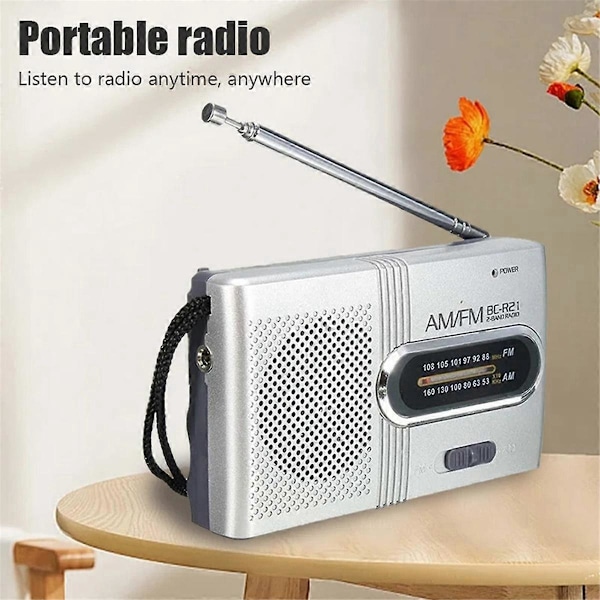 BC-R21 Bärbar Mini AM FM Radio Stereohögtalare