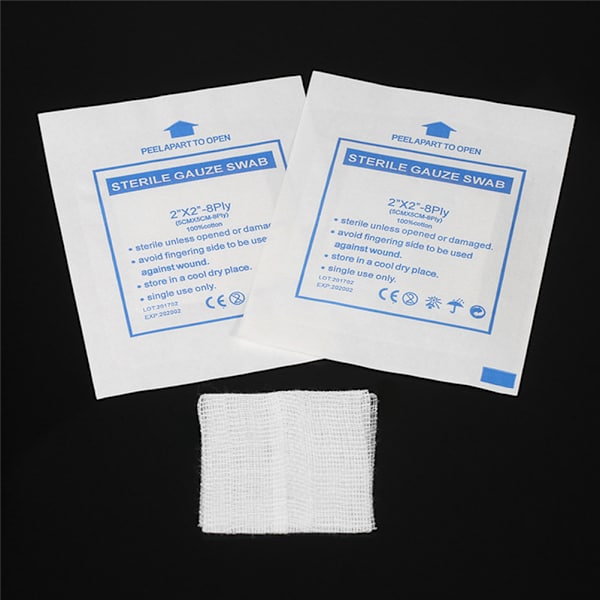 20 st Engångsgazedynor bomullssårförband Steril gasbinda Emergency Survival Kit