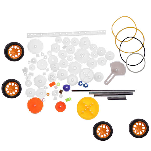78 st plast kugghjul remskiva mask kit kugghjulssats axelrems DIY-set tillbehör