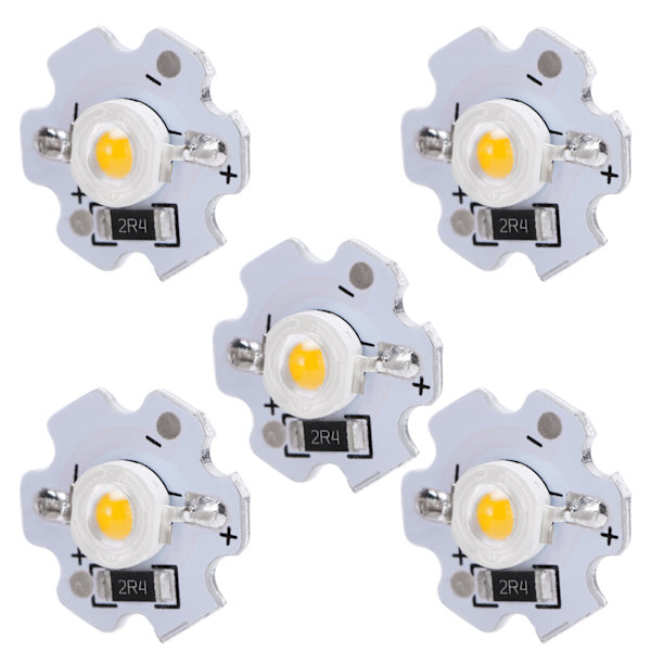 25 kpl 5V LED-sirua 200LM 3W suuritehoinen LED-lamppuhelmet DIY-valaistuslaitteisiin Keltainen valo 588-590NM
