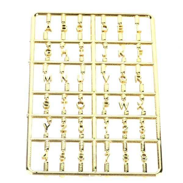Dockhus Bokstäver Siffror Set 1/12 DIY Miniatyr Ytterdörr Möbeltillbehör Guld