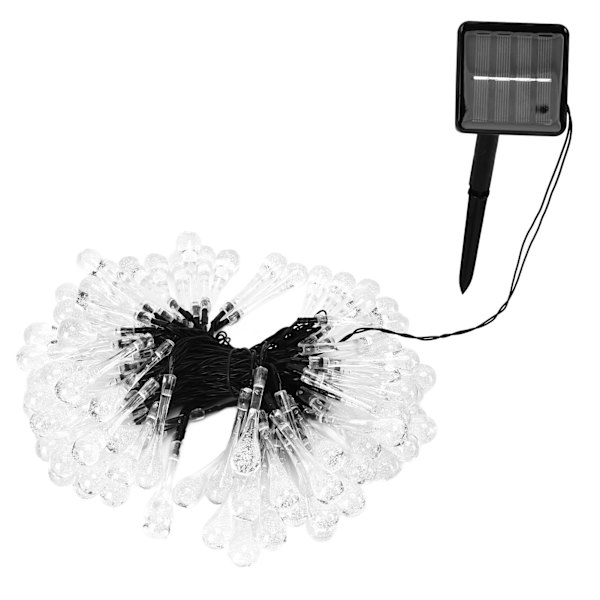 100 LED-strenge solcelledrevne fe-lamper 12m/39,3ft vandtætte dråbeform til terrasse græsplænefestdekoration farverigt lys