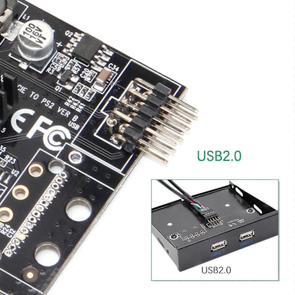 Mcs9990cv Pcie Tops2 Dual-port Ps/2 Riserkort För Tangentbord Mus Pci-e Till Ps/2