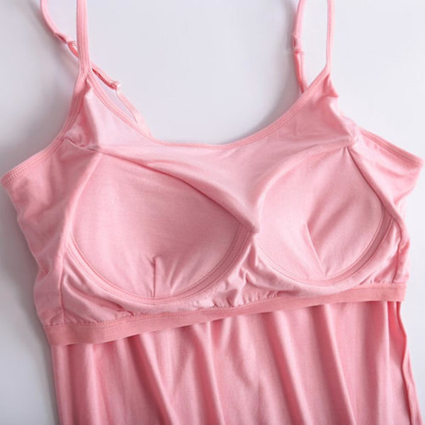 Camisole Tanktop med Indbygget BH til Kvinder - Sort