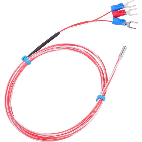 Vattentät PT100-sond 3x20mm, temperatursensor -50°C till +300°C med 3m kabel