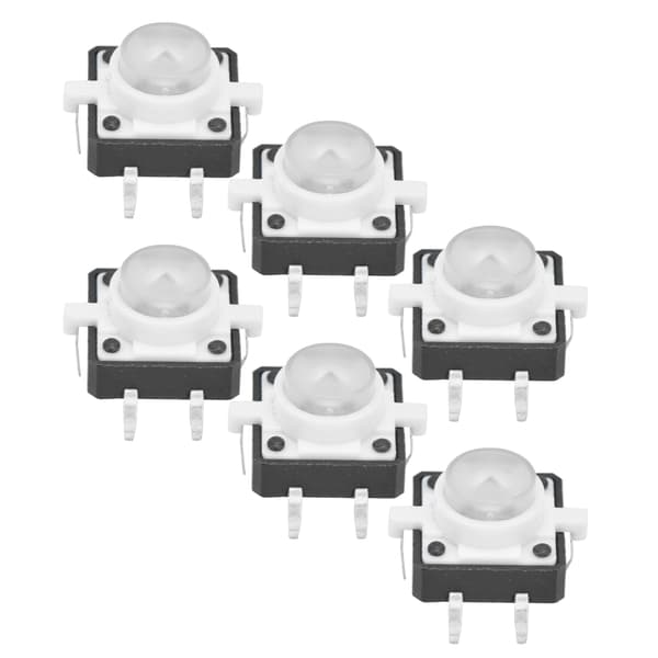 20PCS 12x12x7.3mm taktil tryckknappsbrytare LED momentan taktil tryckknappsbrytare vit
