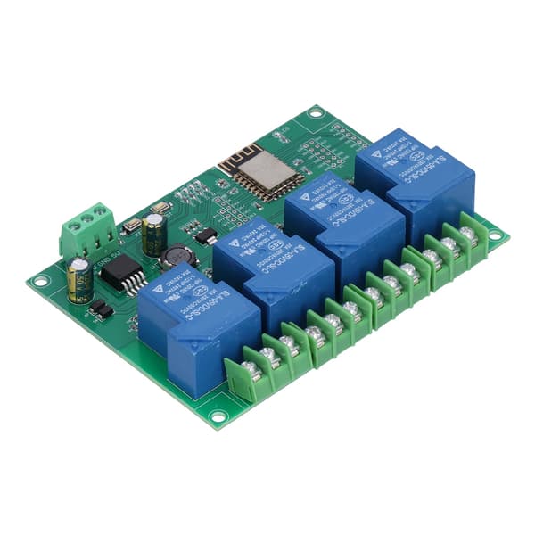 Relémodul 4-kanals WiFi fjernkontroll utviklingskort DC 7-28V/DC 5V for ESP8266