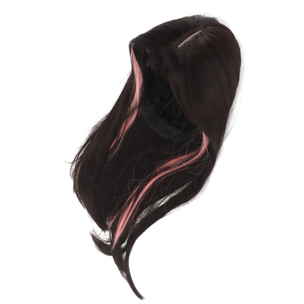 Highlight Long Wig Andas Mesh Värmebeständig lång Peruk med Bang for Women Lady Black Pink