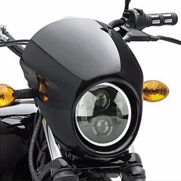Motorsykkel Rund Frontlykt i Retro Stil med Sterkt LED-lys