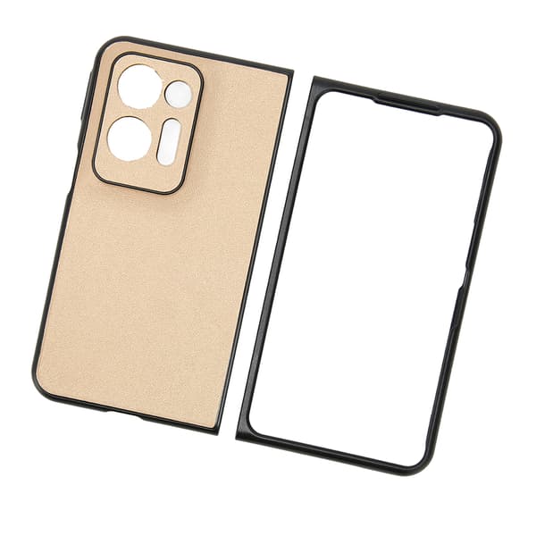 Foldbart telefoncover, moderigtigt stribet, behageligt, perfekt pasform, foldbart telefoncover til Oppo Find N2 Guld