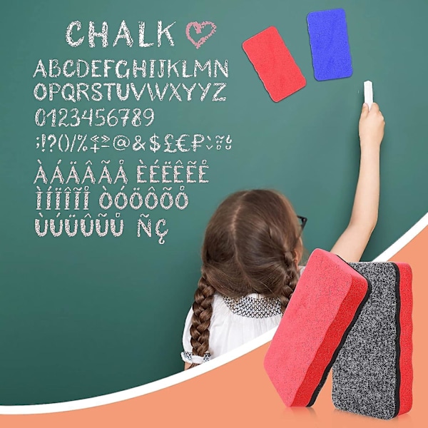 6 Pakning Magnetisk Tavlevisker med Tykk Filtpute for Tavle for Barn, Studenter, Hjem, Kontor, Skole