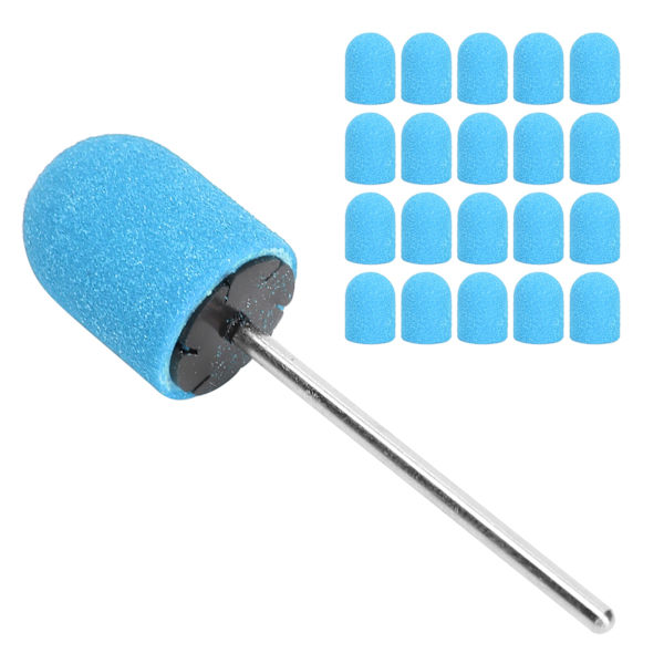 Nail Art Cap Nagelborr Polering Slipning Slipband Set (13 x 19 mm)Blå