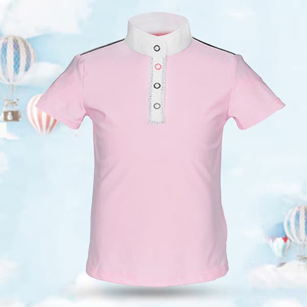 Högkvalitativ akryl flickor barn ridning T-shirt ridkläder tröja rosa (kortärmad S)