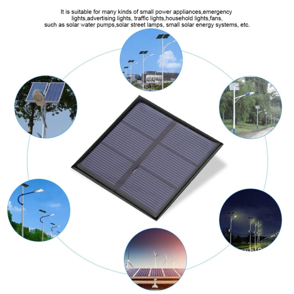 0,7W 1,5V Mini bærbart solcellepanel DIY Power Modullader for 1,2V batteri med ledning 70*70MM