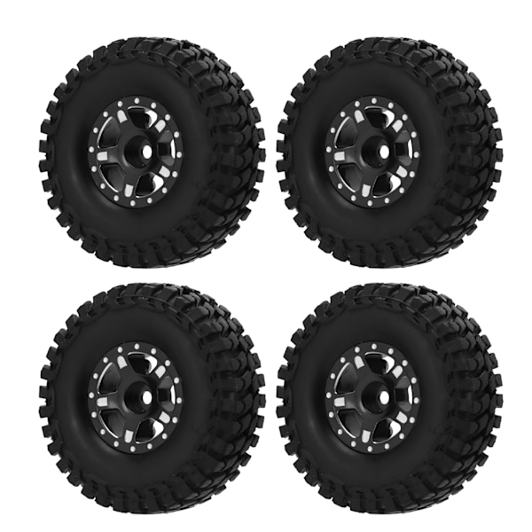 RC Bil Gummi Dæk Metal Dæk Fælge Fuld Serie Universal med Lille Krydsnøgle og M2 Anti Skid Møtrik Sæt til Axial 1/24 SCX24 Sort