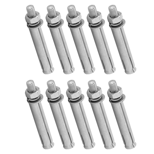 10 stk M8x80 ekspansionsskruer 304 rustfrit stål ekspansionsbolte Håndværktøj tilbehør