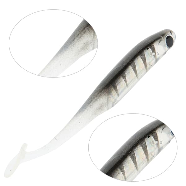 4 stk. TPR 100MM Kunstig Blød Simulationsfiskelokkemad Paddle T Hale Tilbehør8#leopard print sort