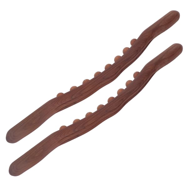 2 stk. træskrabestok 8 massagedutter Stor kontakt Multifunktionel træ Gua Sha-stok til rygkropsmassage