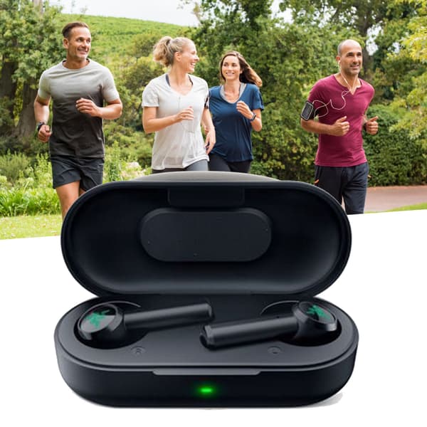 True Wireless Earbuds RGB Bluetooth-hörlurar med inbyggt litiumbatteri ABS för presenter Hammerhead