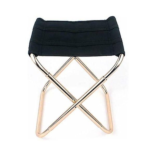 Fällbar Pall, Utomhus Fällstol Bärbar Aluminium Hopfällbar Camping Rese Fiske Stol Sits Pall Svart 22x27cm